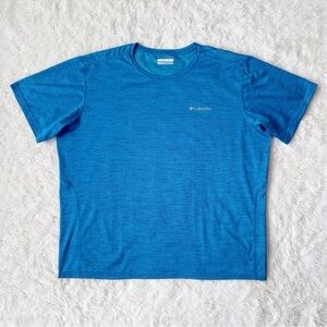 Columbia Men Blue Technical Performance T-Shirt LARGE Hiking Workout Running